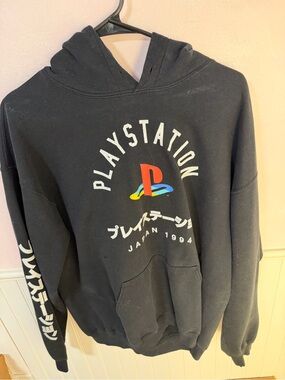 Sony Black Hoodie with Multicolor PlayStation Emblem